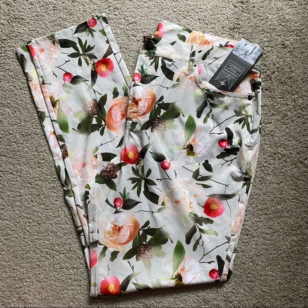 Oiselle Tropical Cream Roga Slim Pants XL
